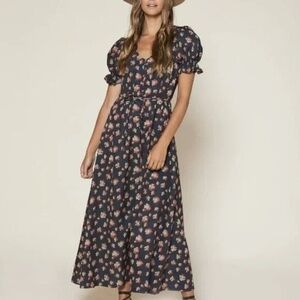 Floral Puff Sleeve Maxi Dress